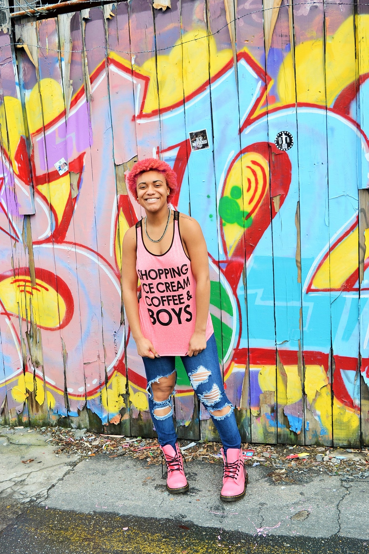 Pink Caption Tank