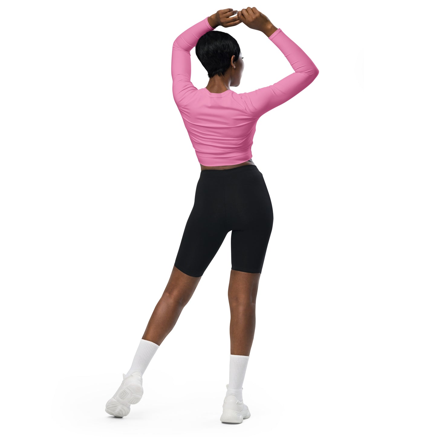 Women's Deco Dr Pink long-sleeve crop top