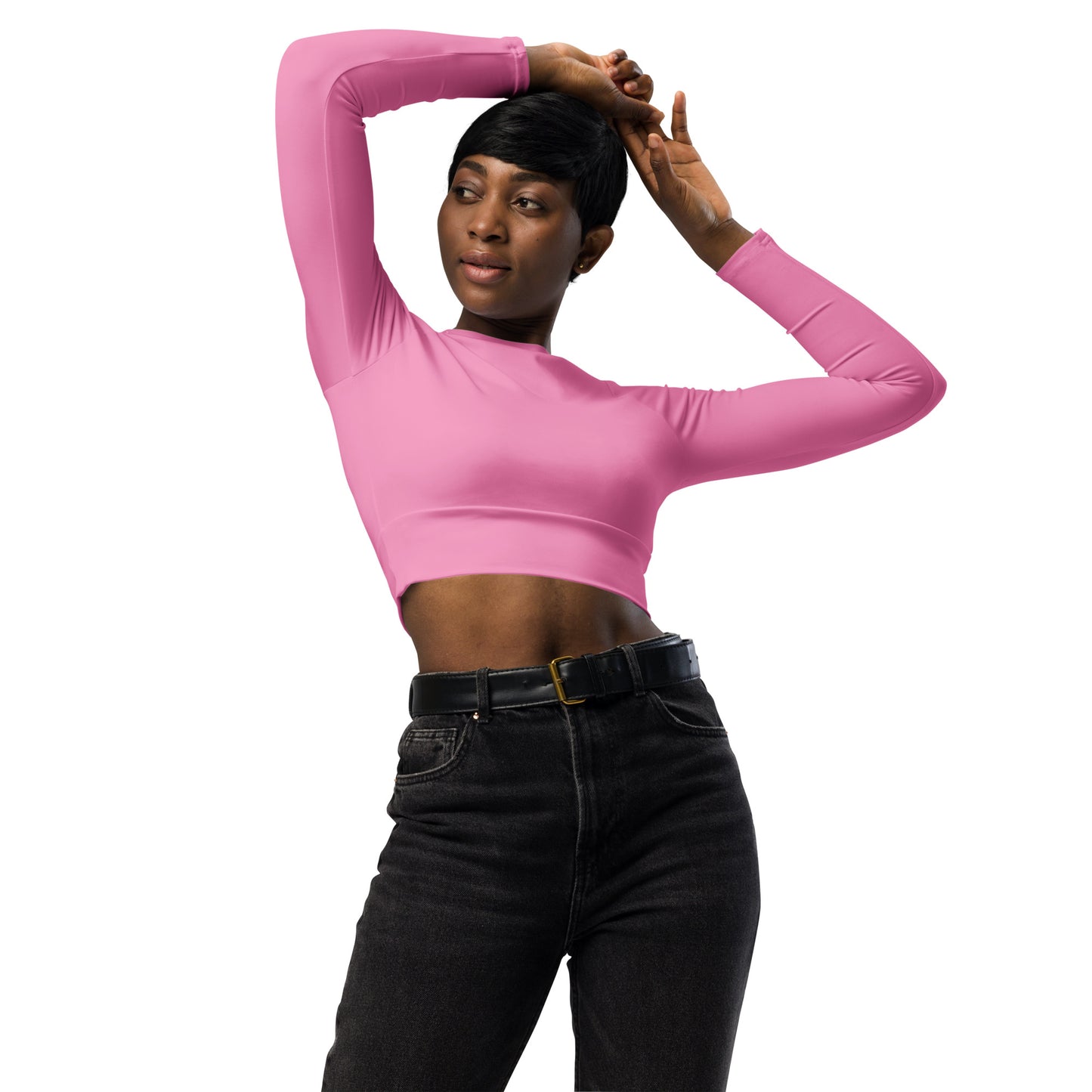 Women's Deco Dr Pink long-sleeve crop top