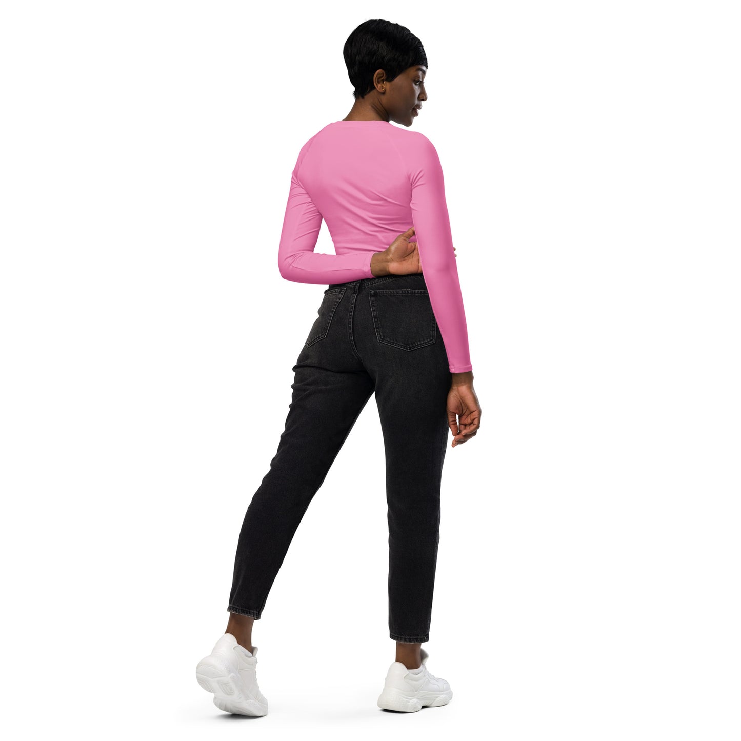 Women's Deco Dr Pink long-sleeve crop top