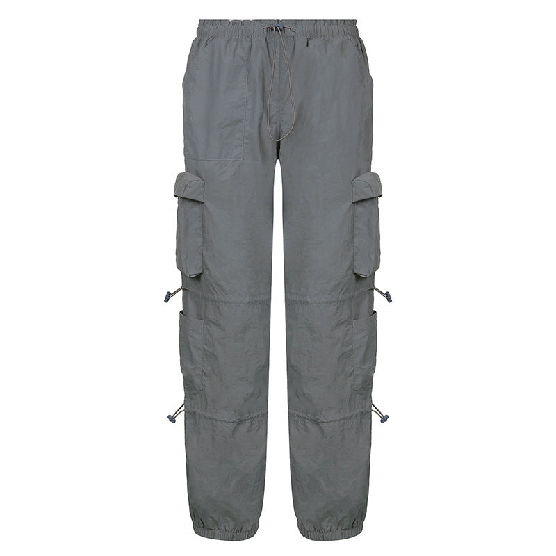 Self Built Station Autumn Winter Women Street Hip Hop Low Waist Tooling Denim Pants Casual Pants