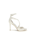 Jimmy Choo White Silk Stiletto Heel Sandals