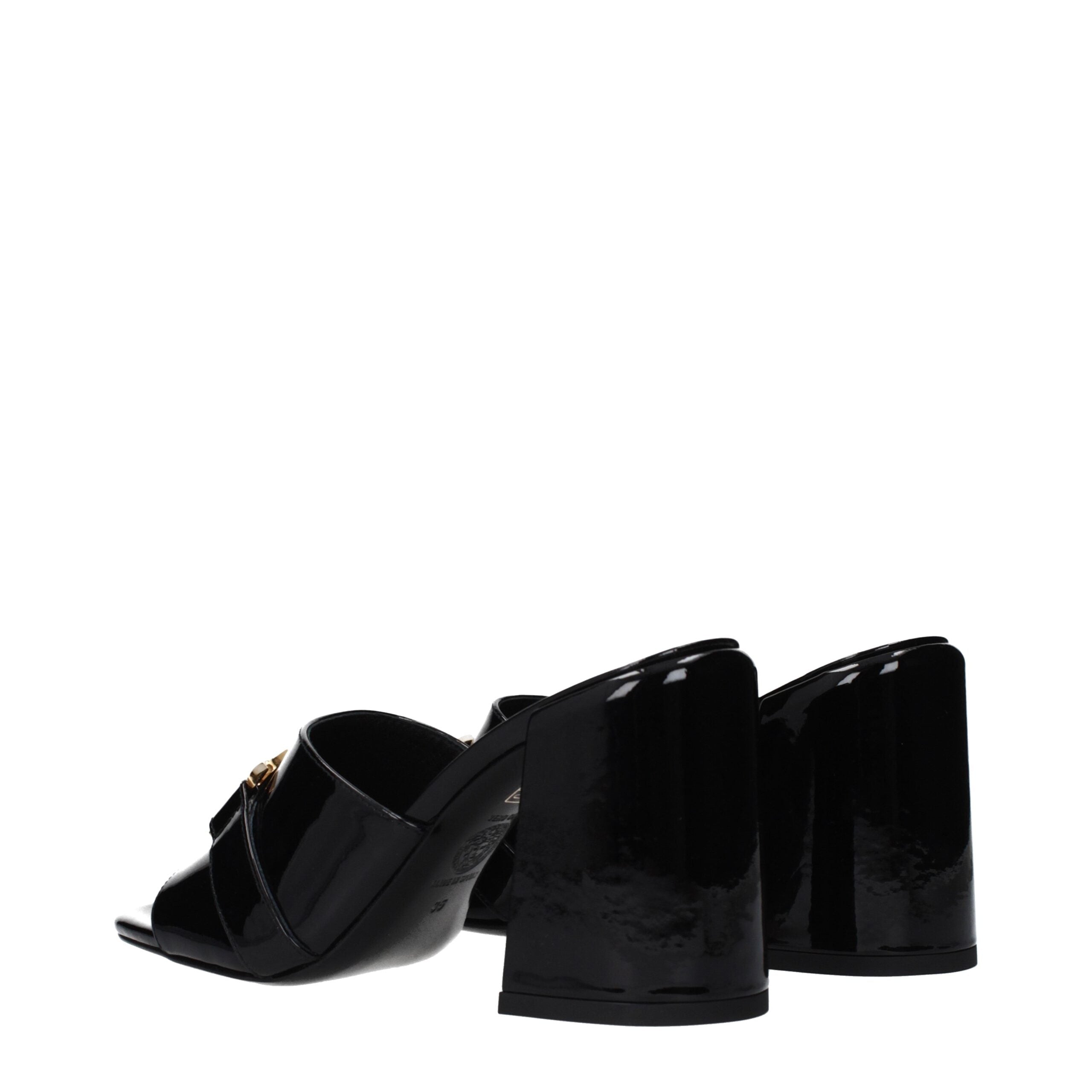 Versace Black Leather Platform Sandals