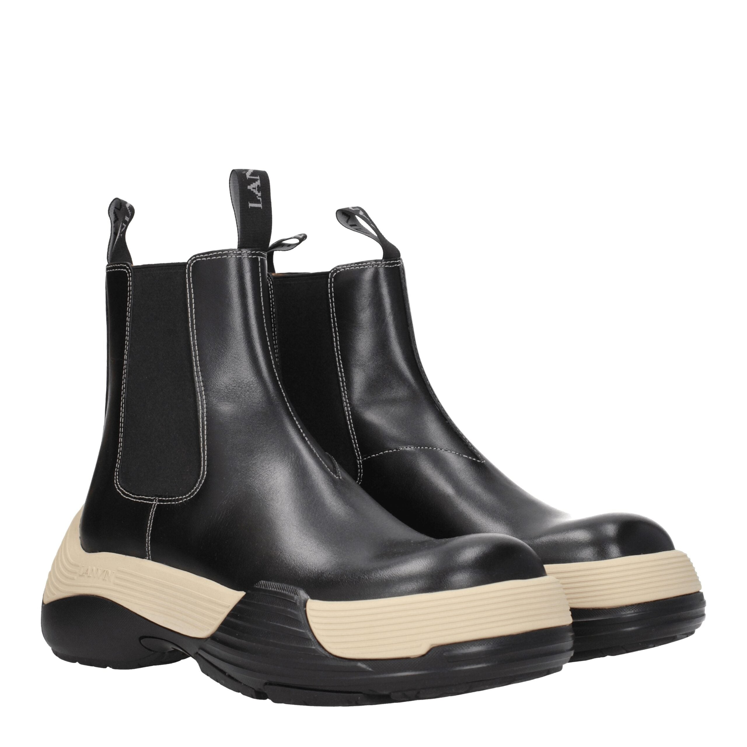 Lanvin Black Leather Ankle Boots