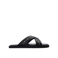Jimmy Choo Black Calfskin Flat Sandals