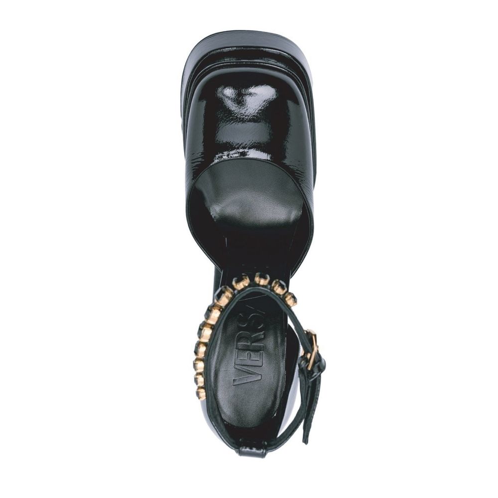 Versace Black Calfskin Platform Pumps
