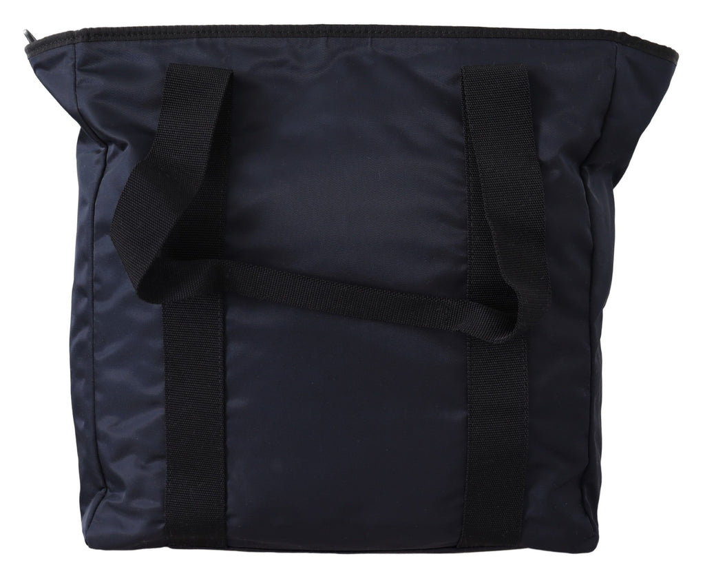 Versace Blue Nylon Tote Bag