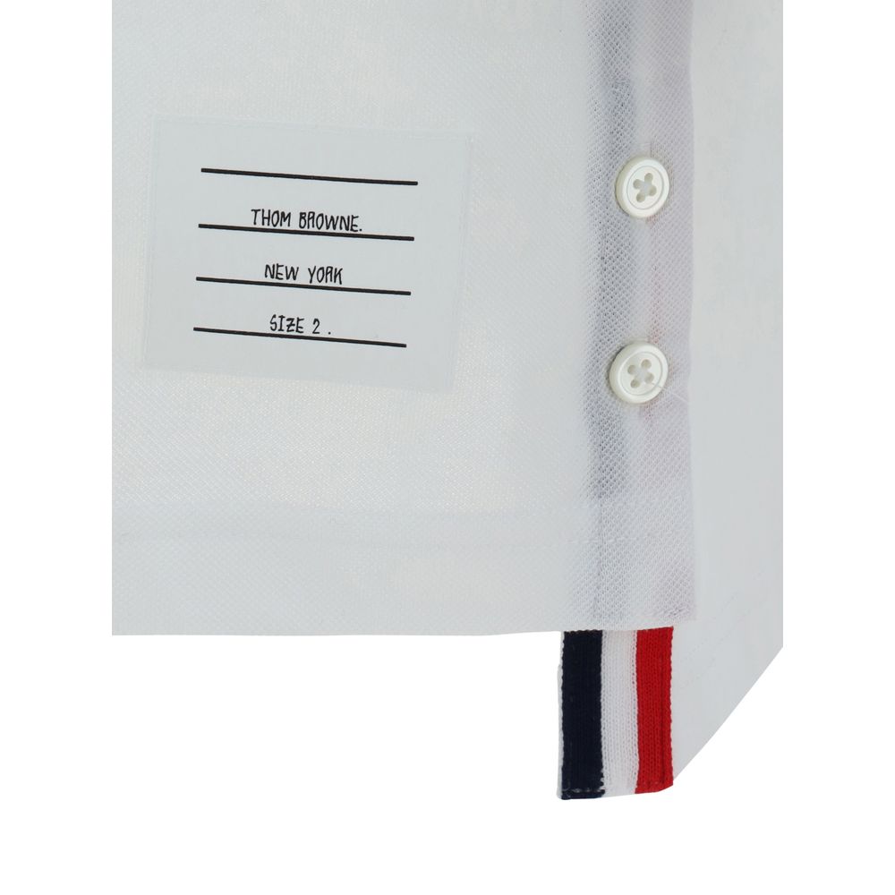 Thom Browne White Cotton Polo Shirt