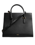 Versace Black Large Leather Top Handle Shoulder Crossbody Bag