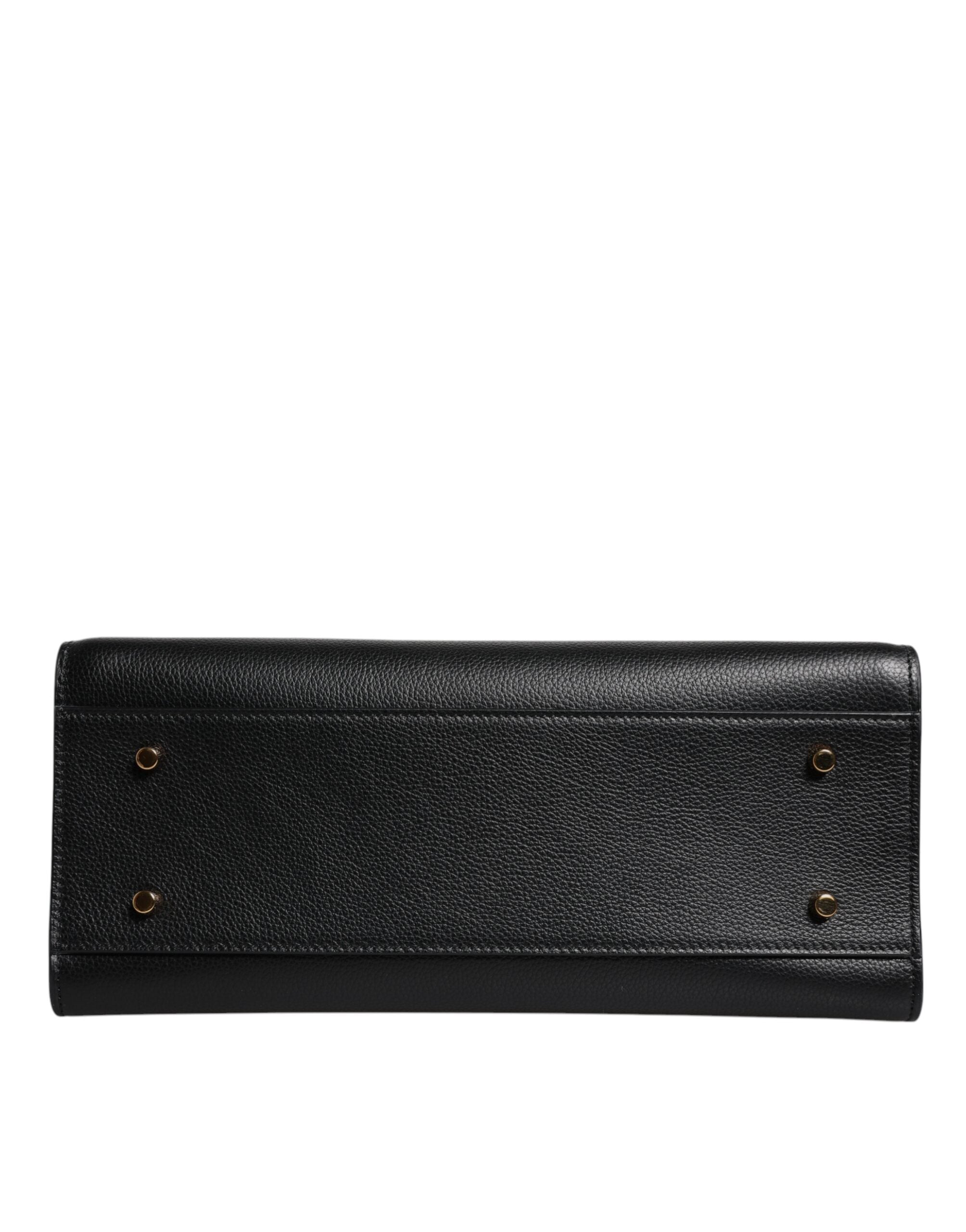 Versace Black Large Leather Top Handle Shoulder Crossbody Bag