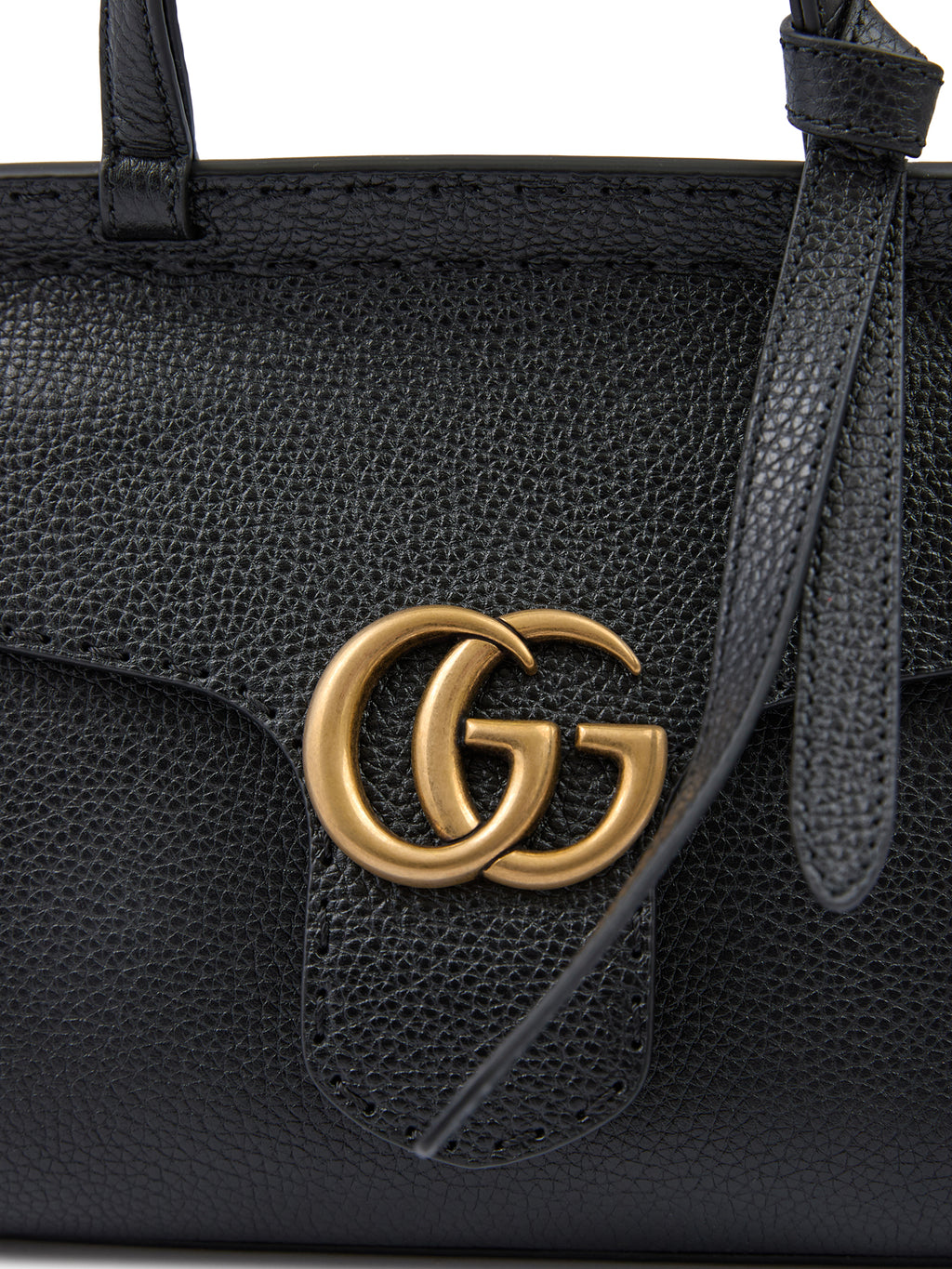 Gucci Black Leather GG Marmont Handbag