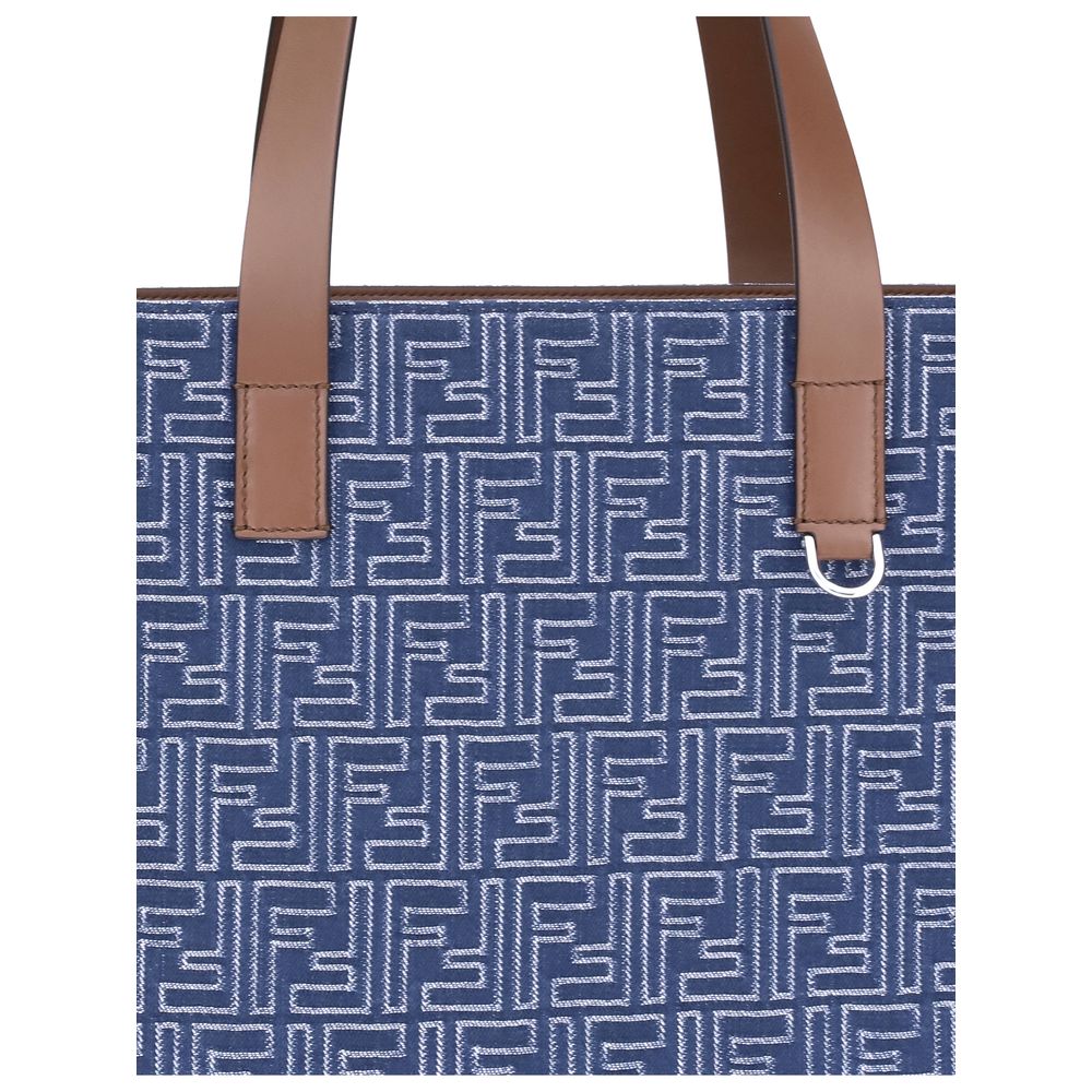 Fendi Light Blue Cotton Shoulder Bag