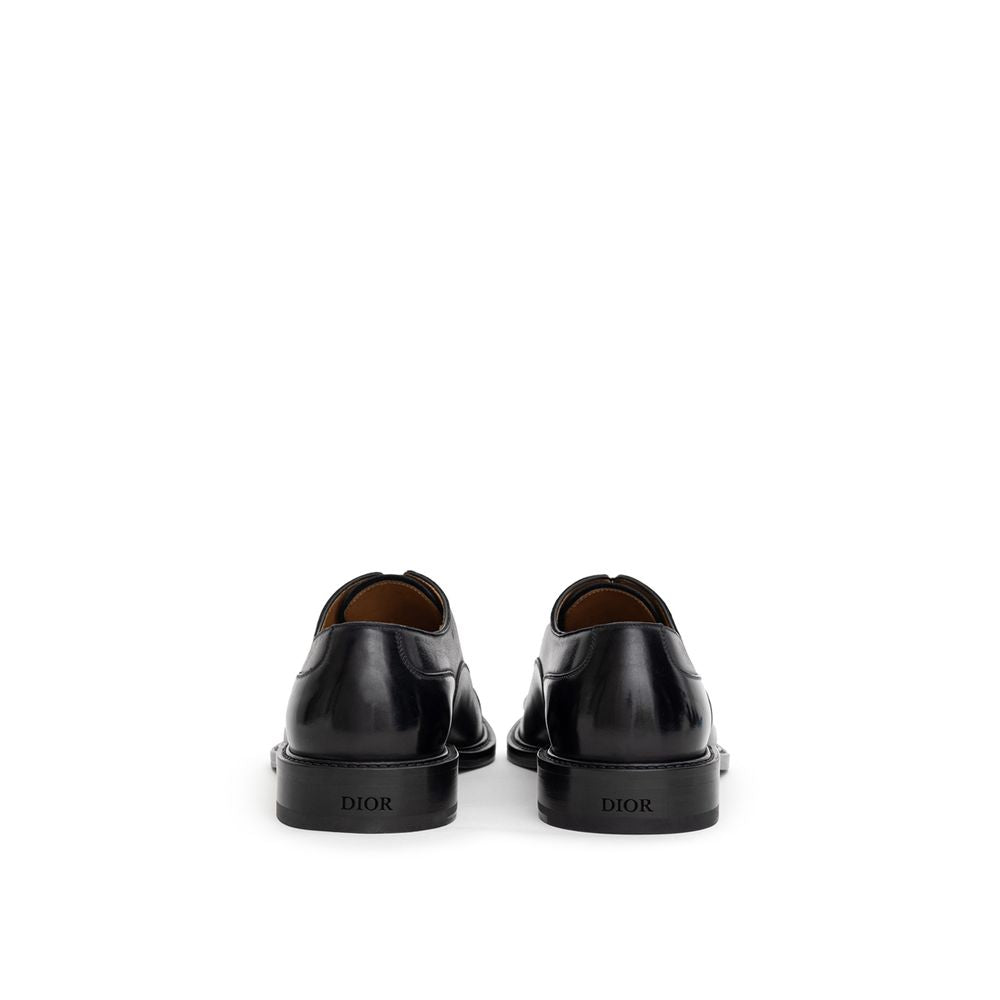 Dior Black Leather Oxfords And Derbies
