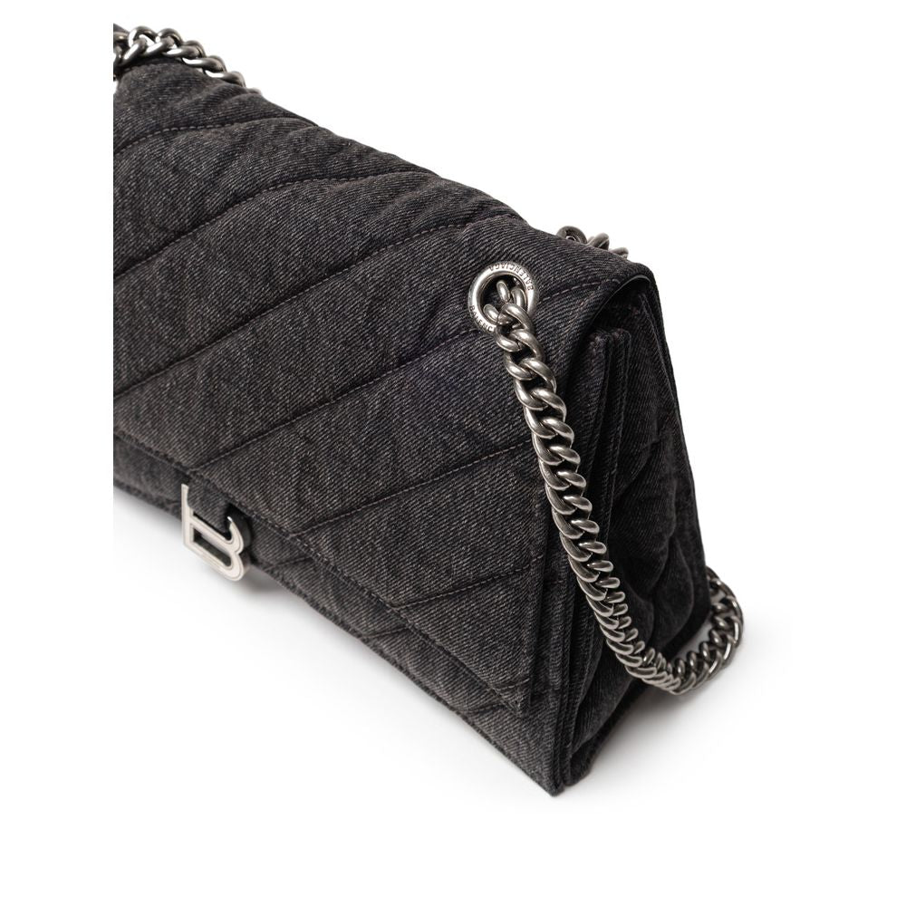 Balenciaga Black Fabric And Leather Shoulder Bag