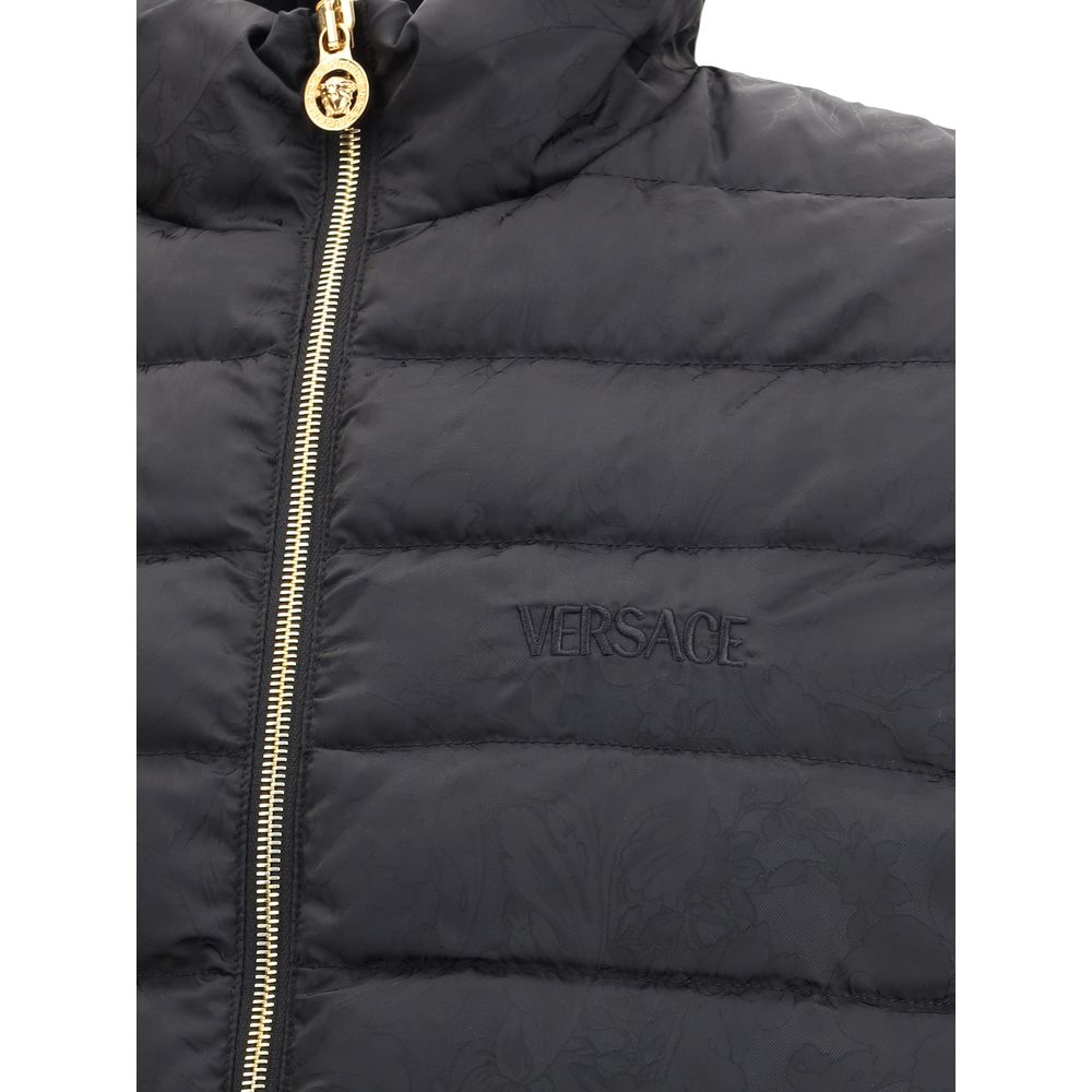 Versace Black Polyester Shell Jacket