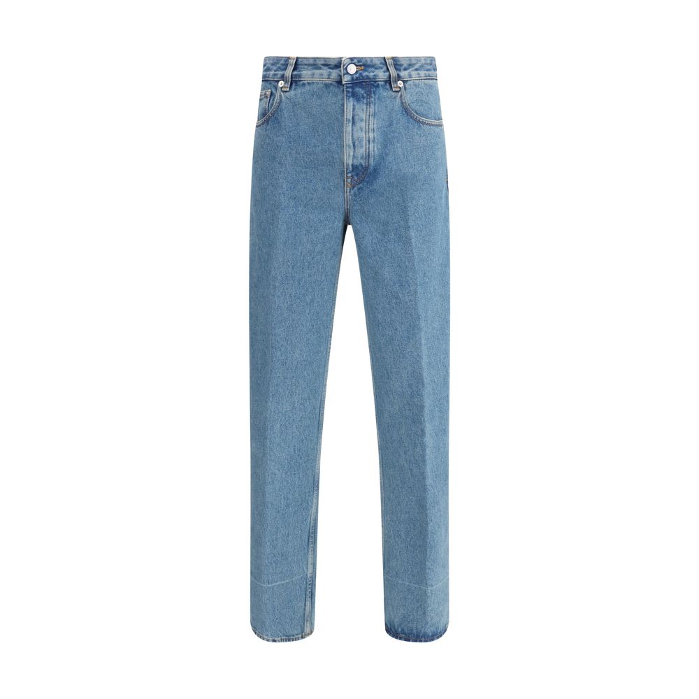 Valentino Blue Cotton Straight-Leg Jeans