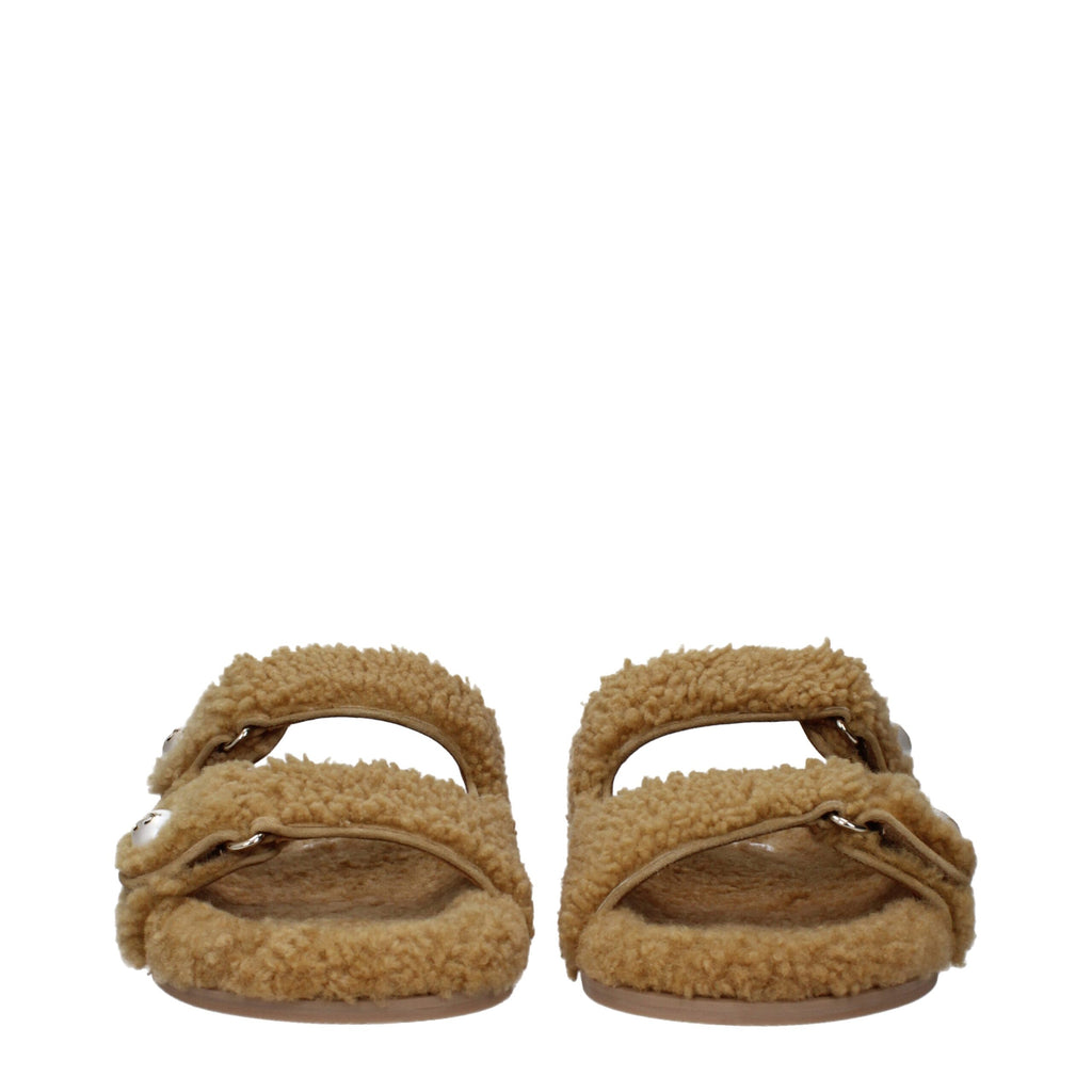 Jimmy Choo Brown Fabric Slippers