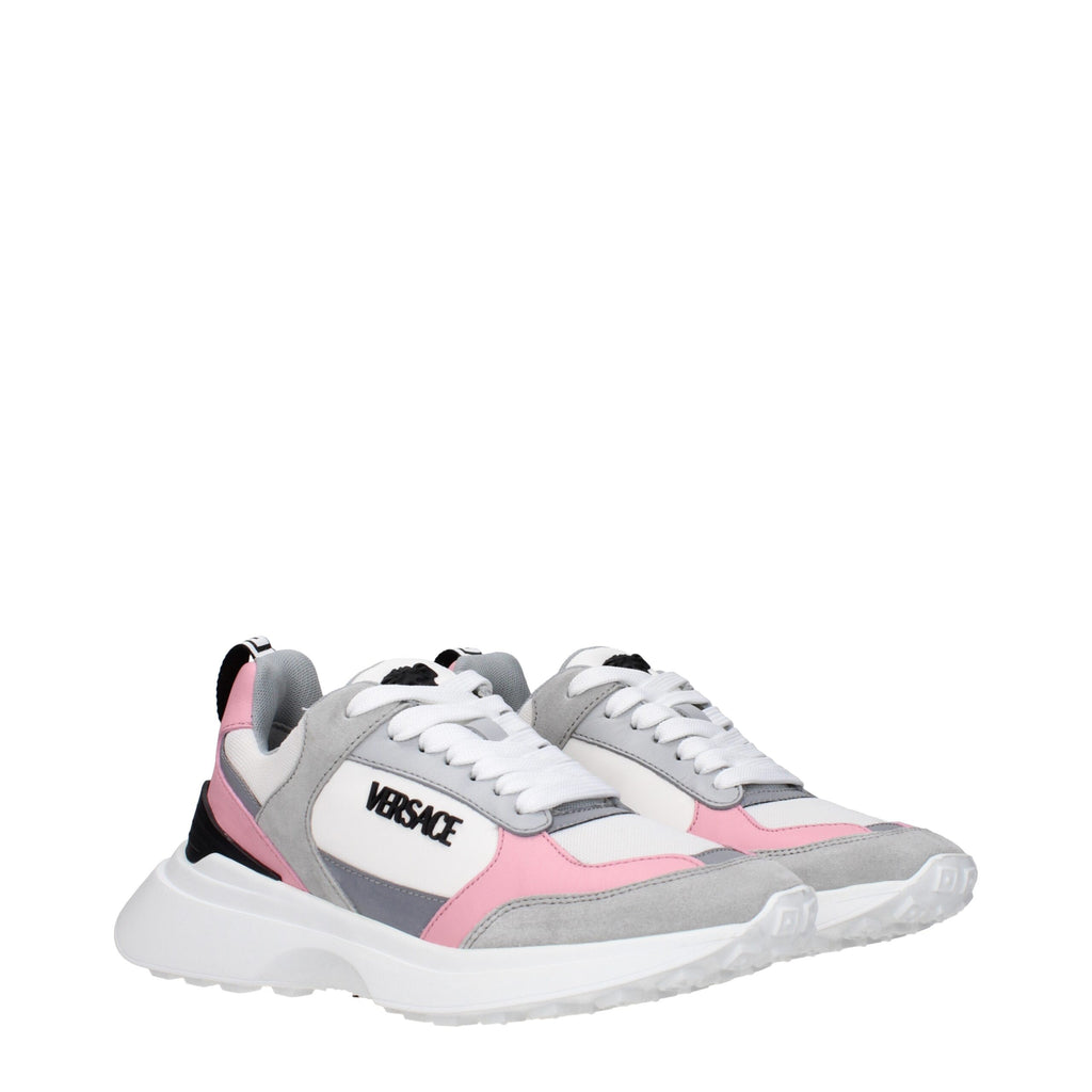 Versace White Fabric Sneakers
