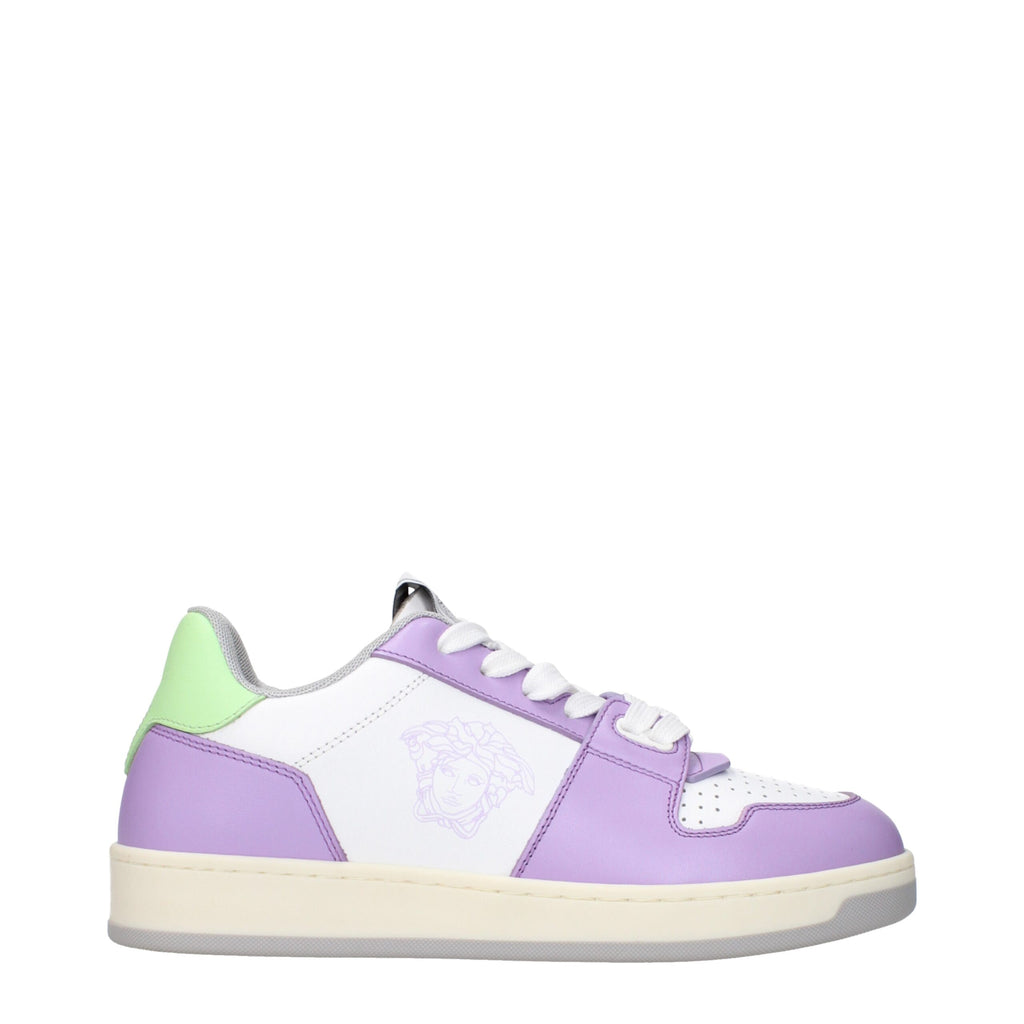 Versace White Leather Low Top Sneakers