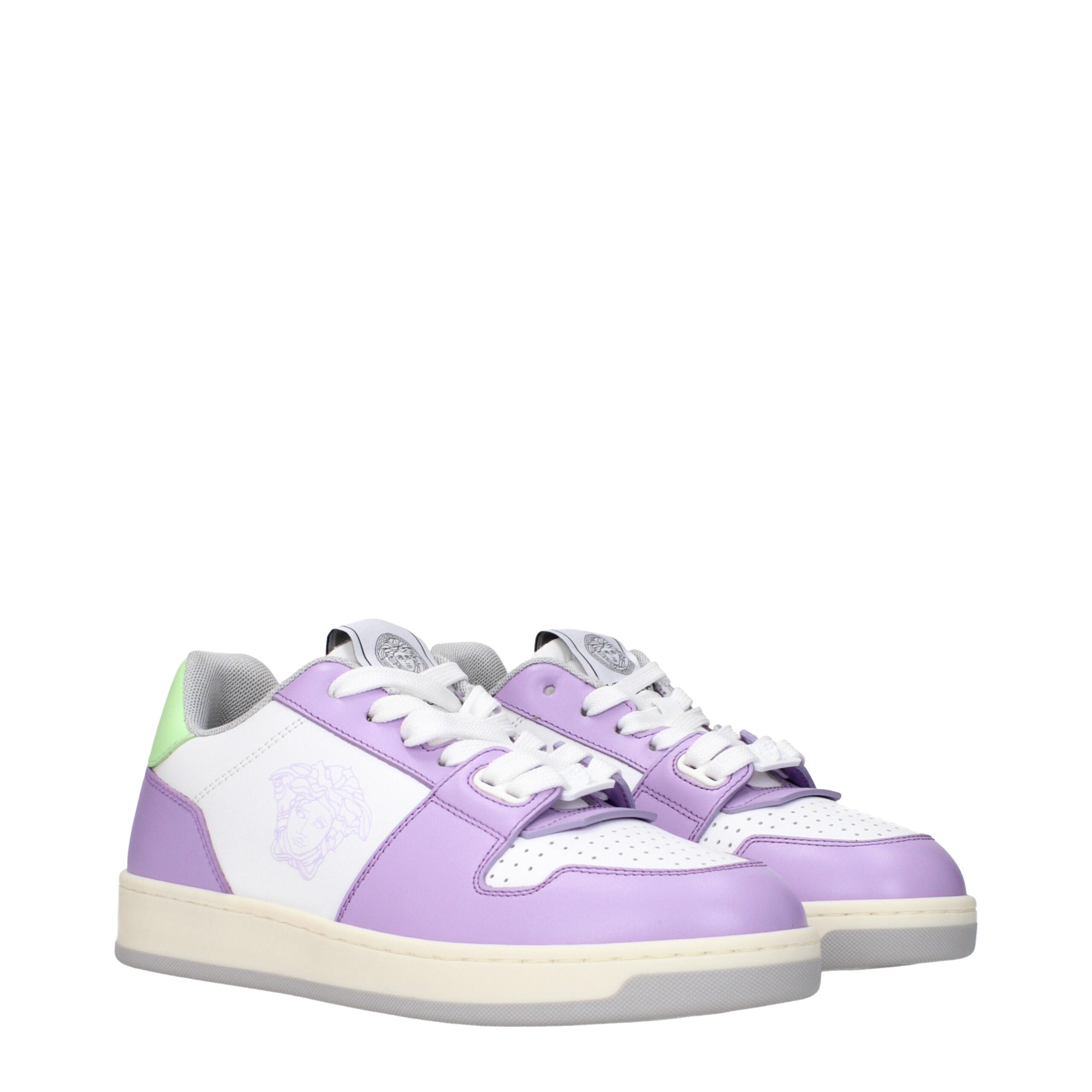 Versace White Leather Low Top Sneakers