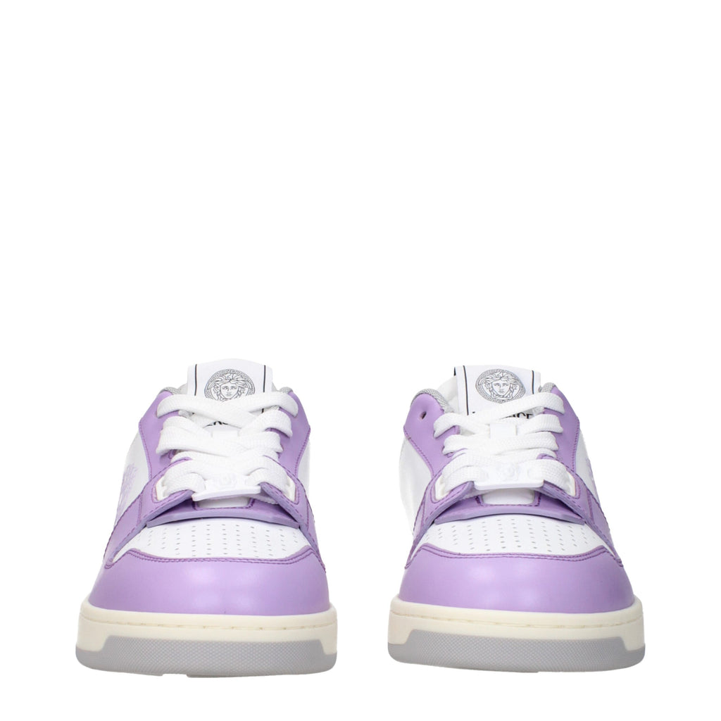 Versace White Leather Low Top Sneakers