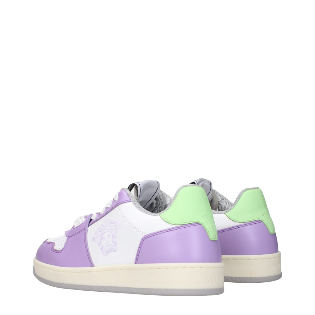 Versace White Leather Low Top Sneakers
