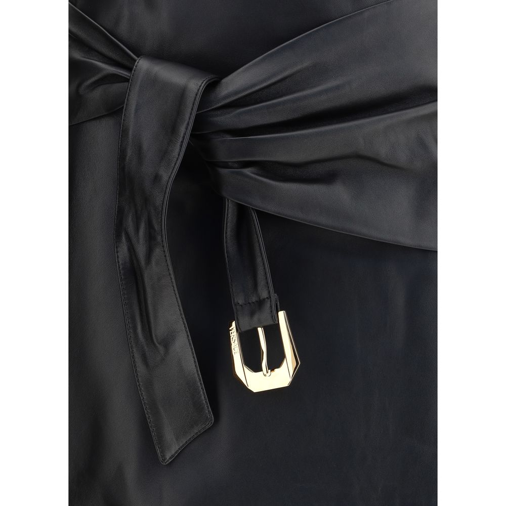 Versace Black Lamb Ovis Aries Aries Mini Skirt