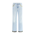 Valentino Light Blue Cotton Straight-Leg Jeans