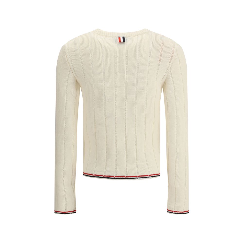 Thom Browne Cream Fleece Wool Sweatshirt