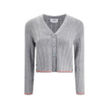Thom Browne Gray Fleece Wool Cardigan