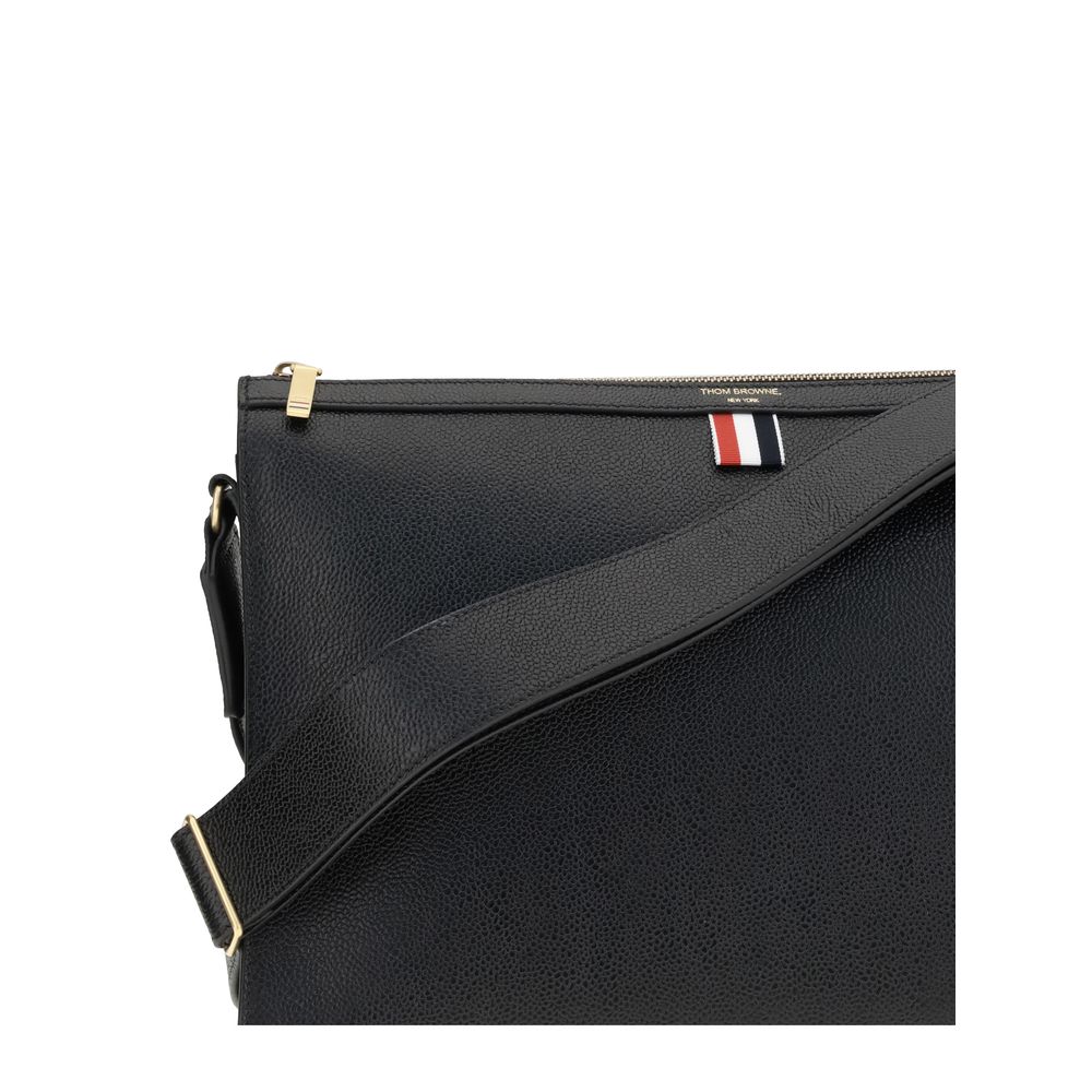 Thom Browne Black Calf Leather Bos Taurus Clutch Bag