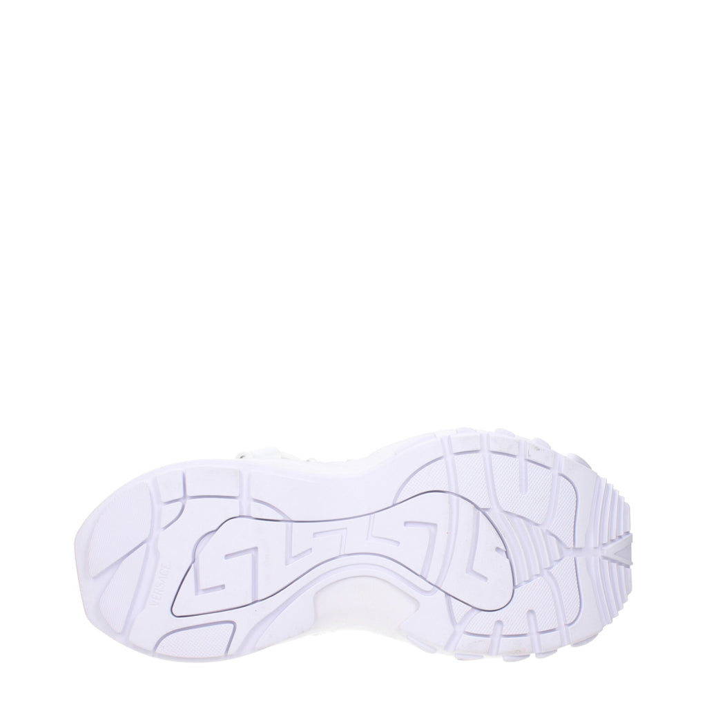 Versace White Leather Athletic Sneakers