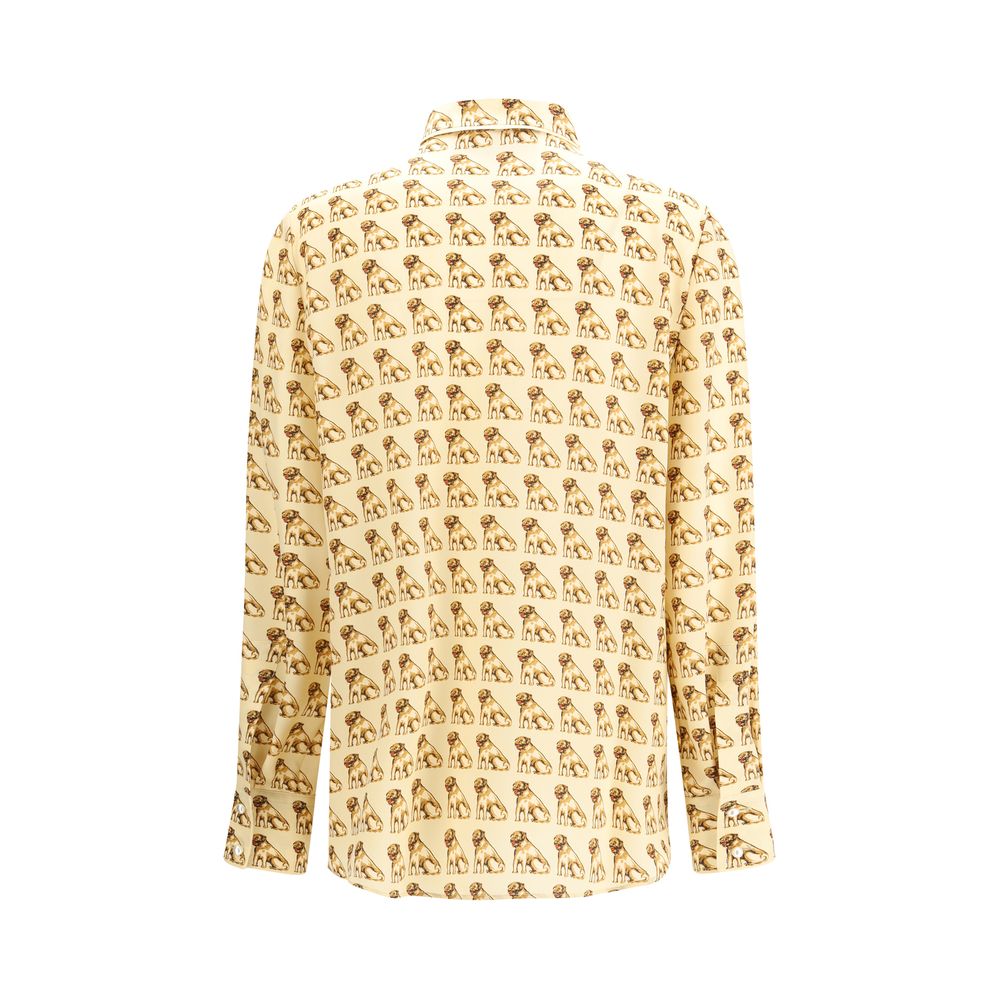 Valentino Beige Silk Pattern Shirt