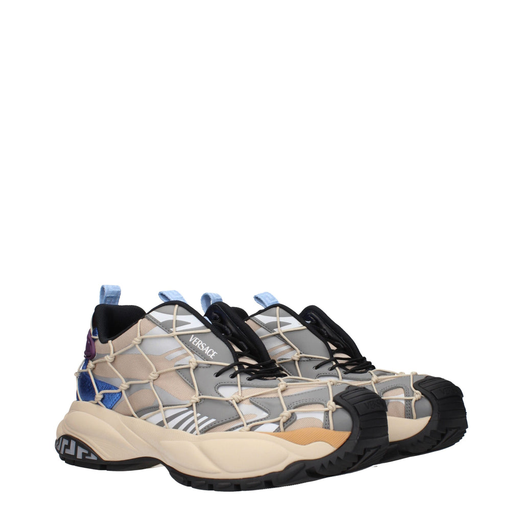 Versace Beige Fabric Sneakers