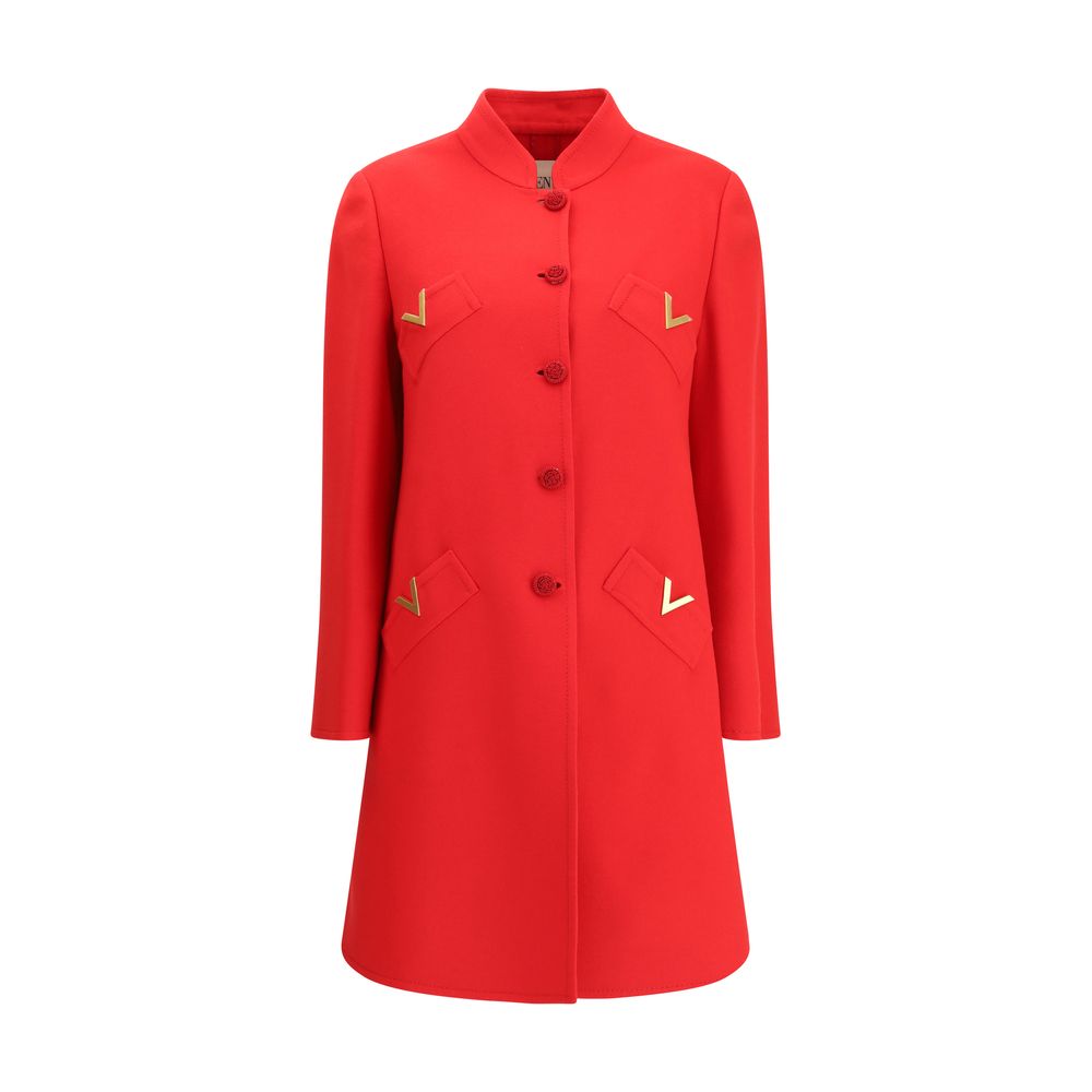 Valentino Multicolor Fleece Wool Coat