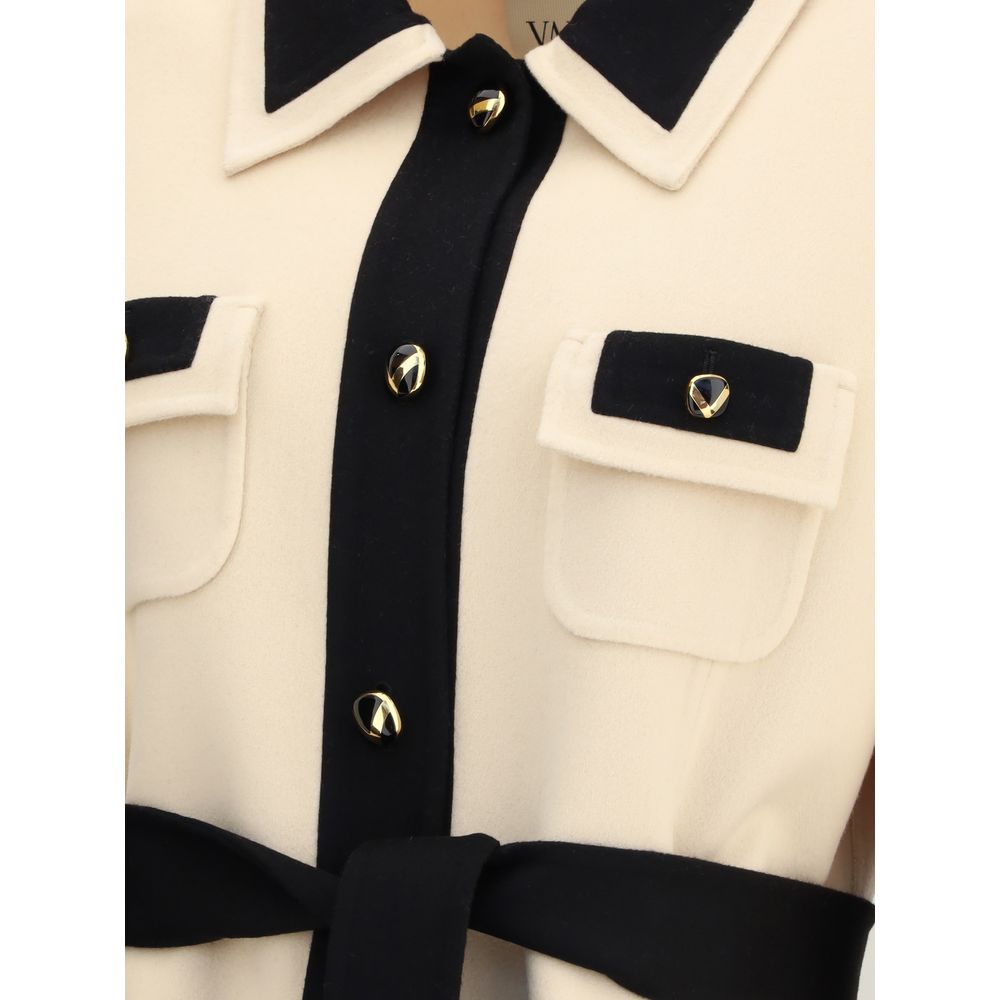 Valentino Cream Fleece Wool Coat