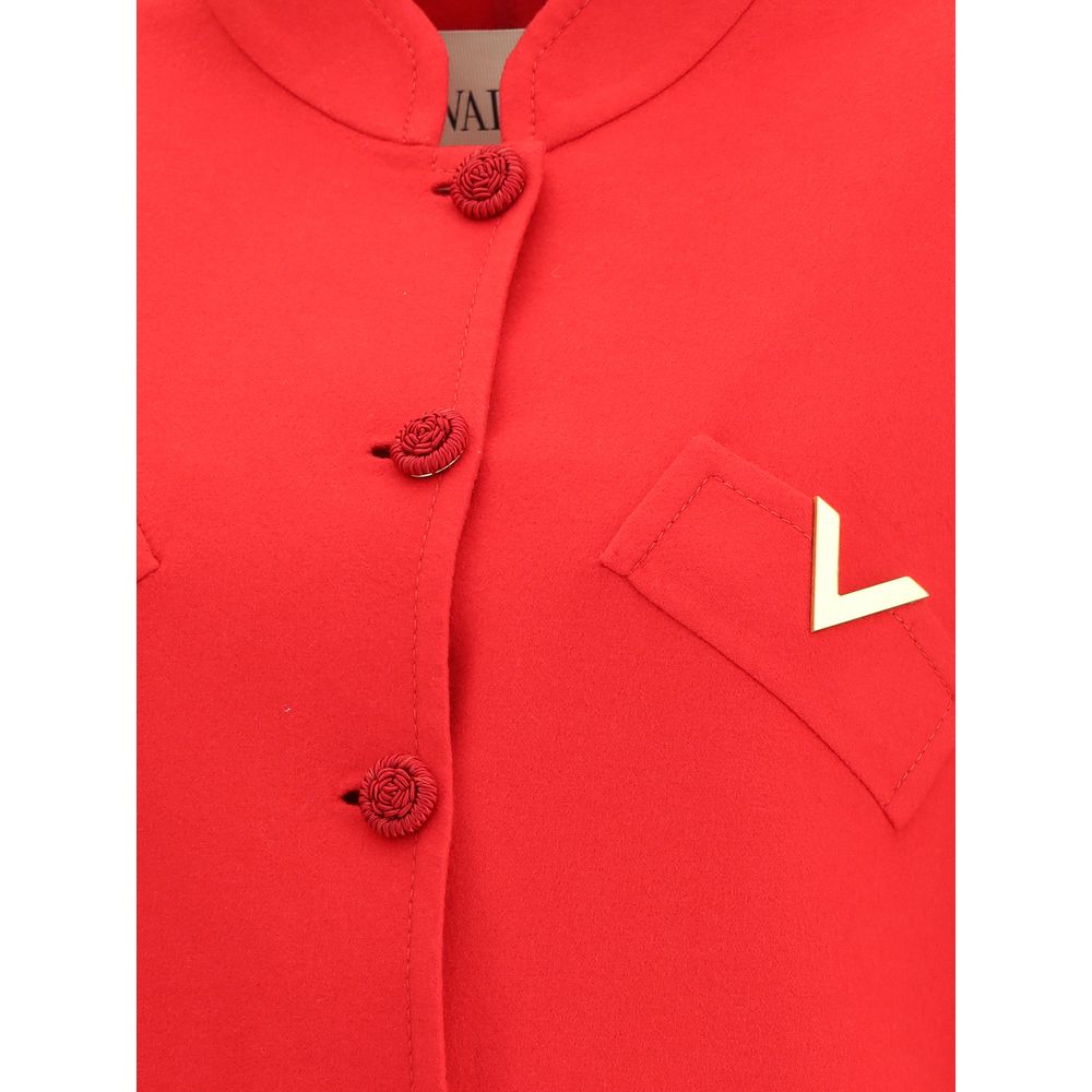 Valentino Multicolor Fleece Wool Coat