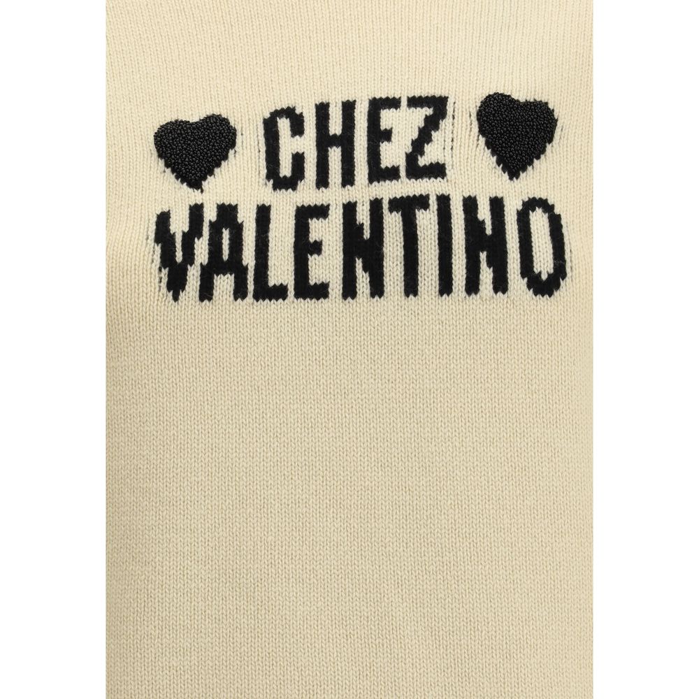 Valentino Cream Fleece Wool Sweatshirt