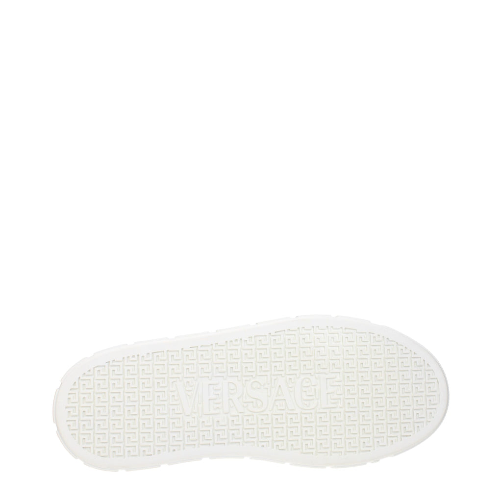 Versace White Leather Low Top Sneakers
