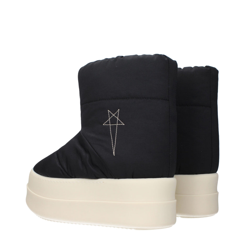 Rick Owens Black Fabric Ankle Boots