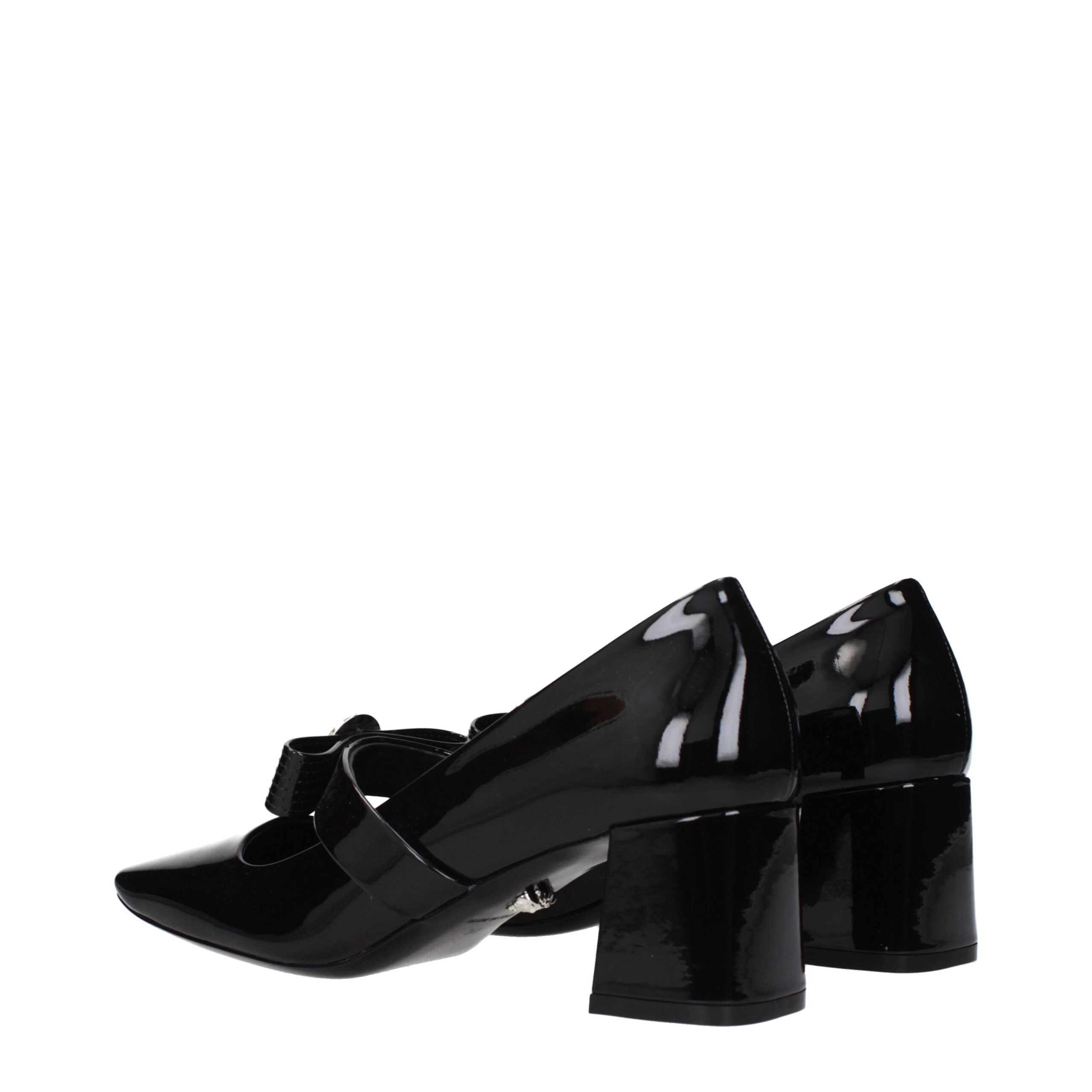 Versace Black Leather Mid Heel Pumps