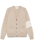 Thom Browne Shetland Wool 4-Bar Relaxed Fit V Neck Cardigan