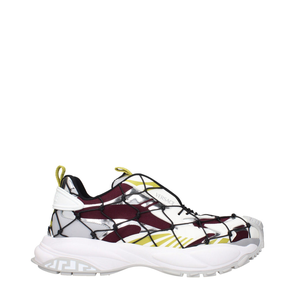 Versace Red Fabric Athletic Sneakers