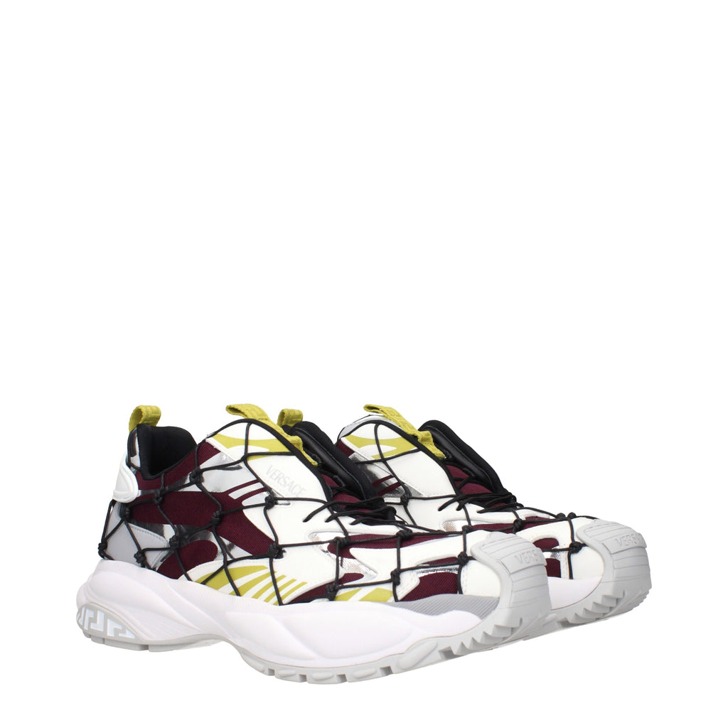 Versace Red Fabric Athletic Sneakers