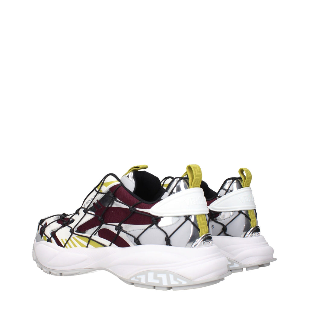 Versace Red Fabric Athletic Sneakers