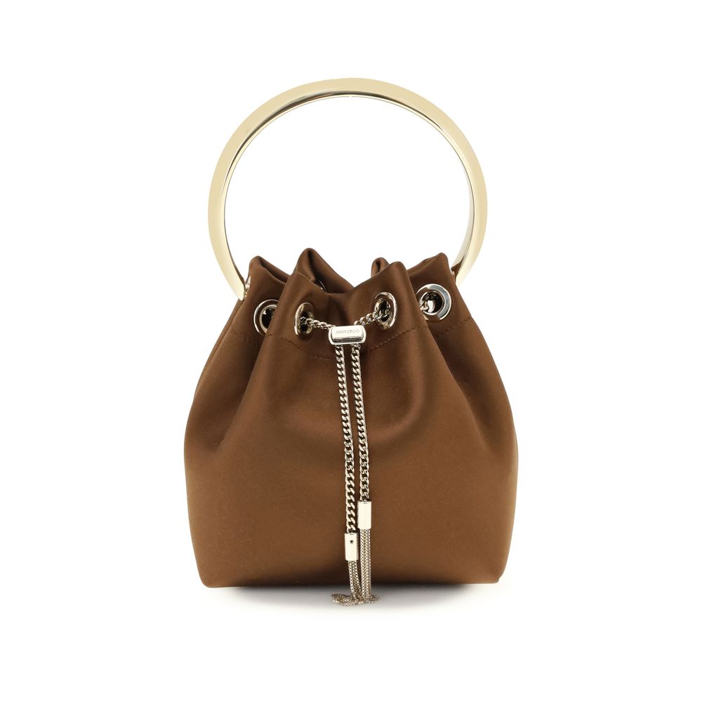 Jimmy Choo Brown Silk Backet Bag