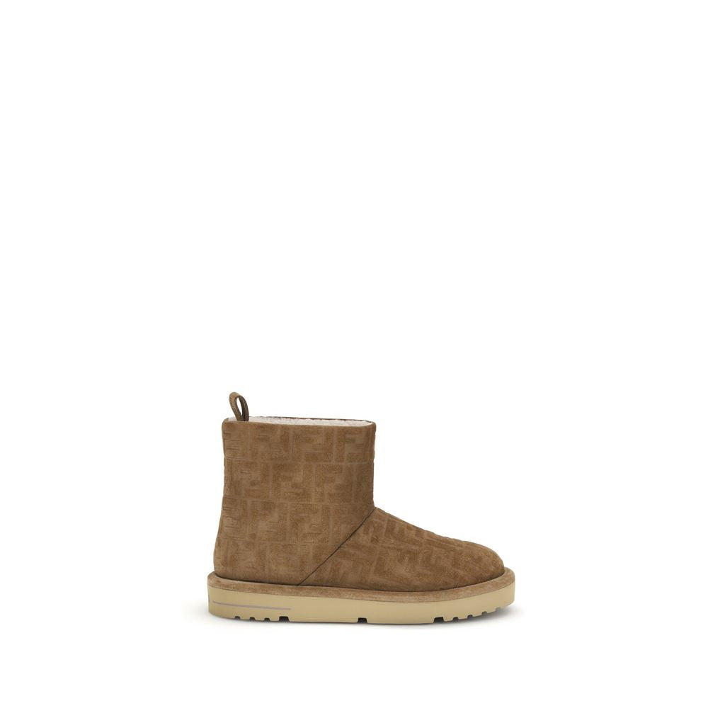 Fendi Brown Leather Ankle Boots