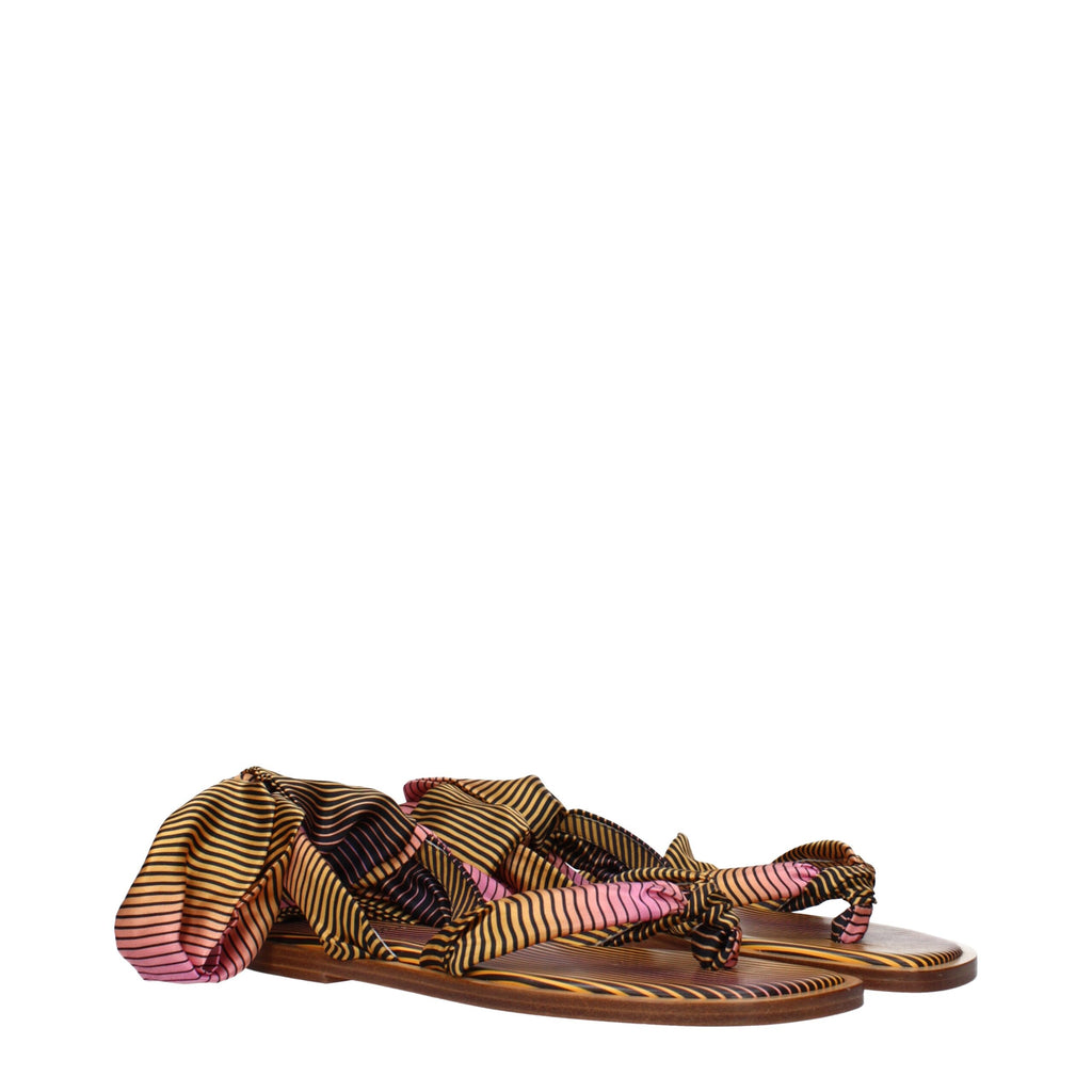 Christian Louboutin Multicolor Fabric Flip-Flop Sandals