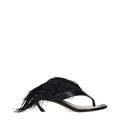 Lanvin Black Leather Flip-Flop Sandals