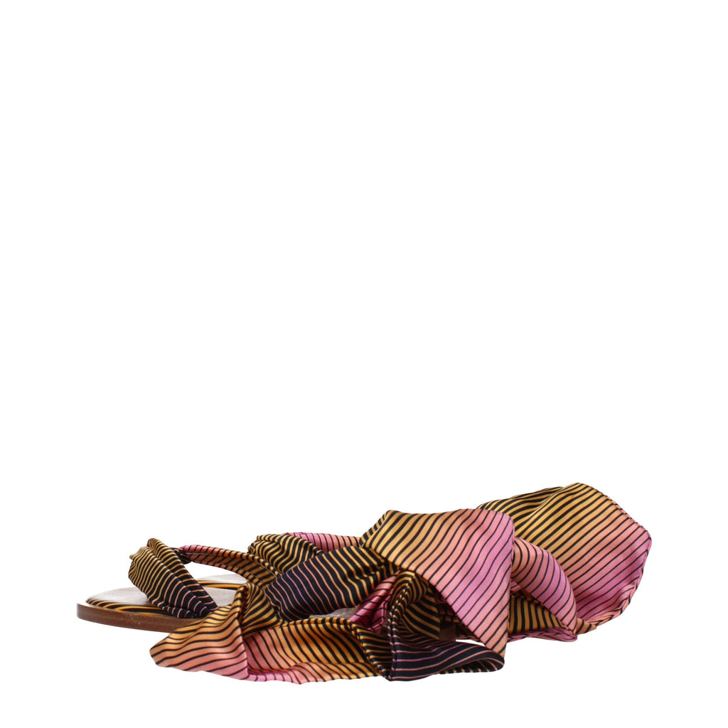 Christian Louboutin Multicolor Fabric Flip-Flop Sandals